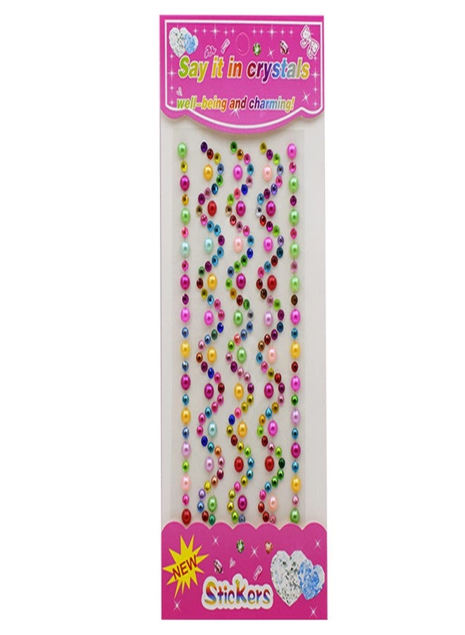 Asera Self-Adhesive Multicolor Stone Pearl Stickers for Art and Craft Activity (Set of 12) - Image 5